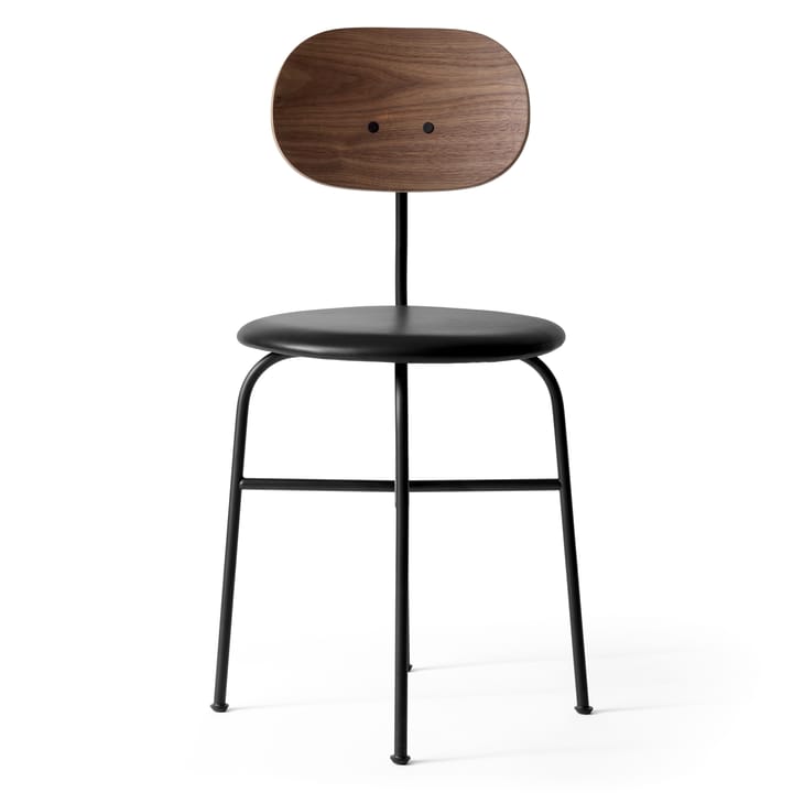Afteroom Stuhl schwarze Beine Ledersitz - Walnut-20296 Pitch Black - Audo Copenhagen