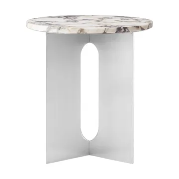 Androgyne Sideboard - Calacatta Viola Marmor-gebürsteter Stahl, Ø42 cm - Audo Copenhagen