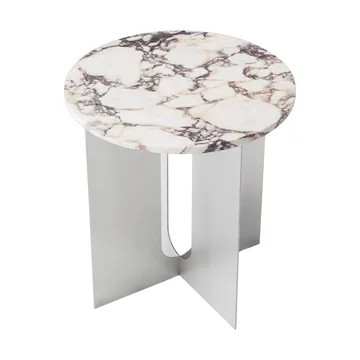 Androgyne Sideboard - Calacatta Viola Marmor-gebürsteter Stahl, Ø42 cm - Audo Copenhagen