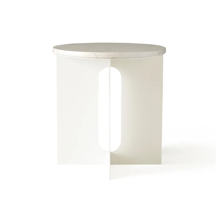 Androgyne Sideboard - Calacatta Viola Marmor-ivory Stahl, Ø42 cm - Audo Copenhagen