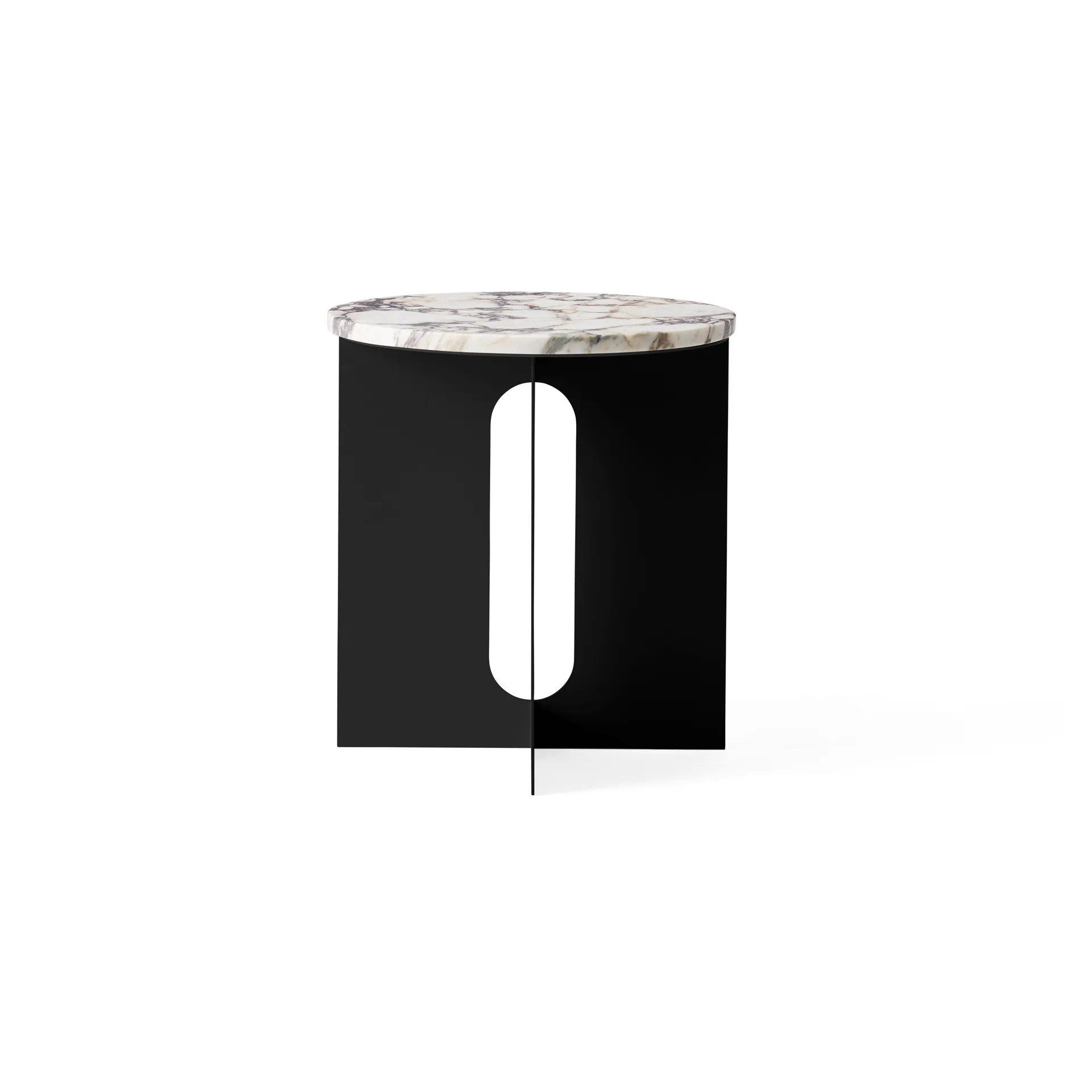 Androgyne Sideboard, Calacatta Viola Marmor-Schwarz Stahl, Ø42 cm Audo Copenhagen