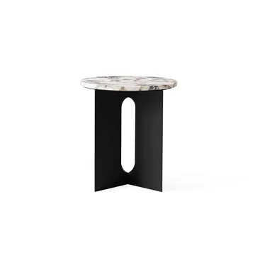 Androgyne Sideboard - Calacatta Viola Marmor-Schwarz Stahl, Ø42 cm - Audo Copenhagen