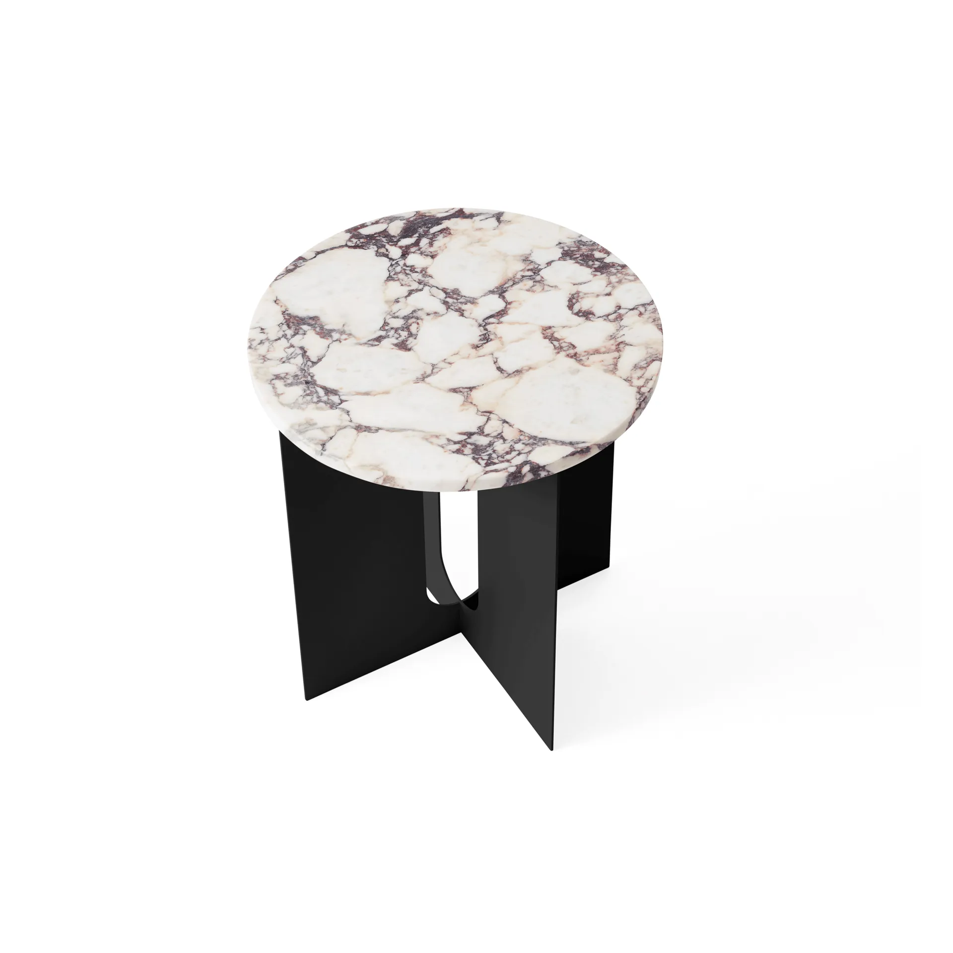 Androgyne Sideboard, Calacatta Viola Marmor-Schwarz Stahl, Ø42 cm Audo Copenhagen