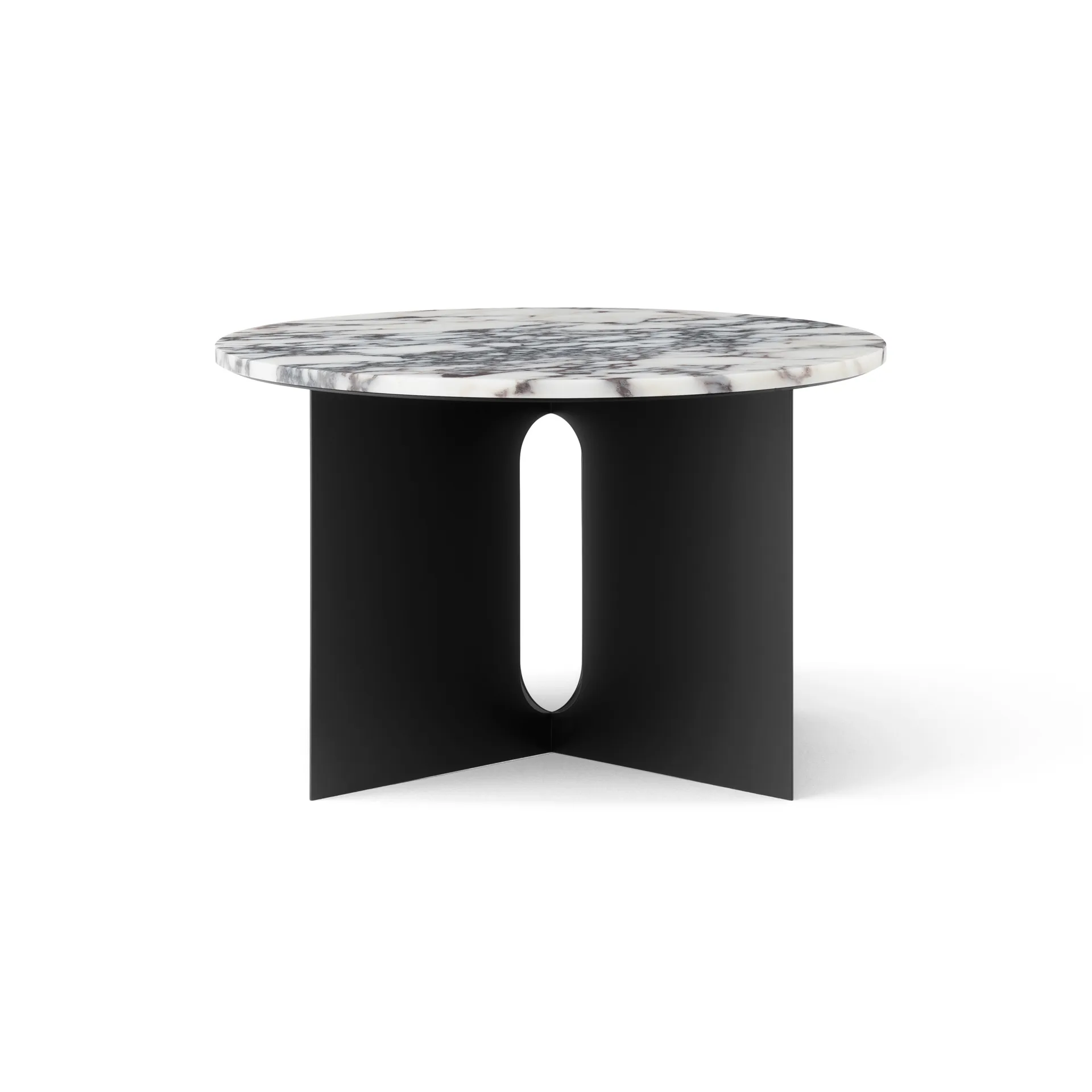 Androgyne Sideboard, Calacatta Viola Marmor-Schwarz Stahl, Ø65 cm Audo Copenhagen
