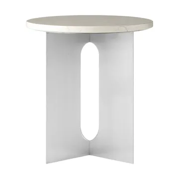 Androgyne Sideboard - Crystal Rose Marmor-gebürsteter Stahl, Ø42 cm - Audo Copenhagen