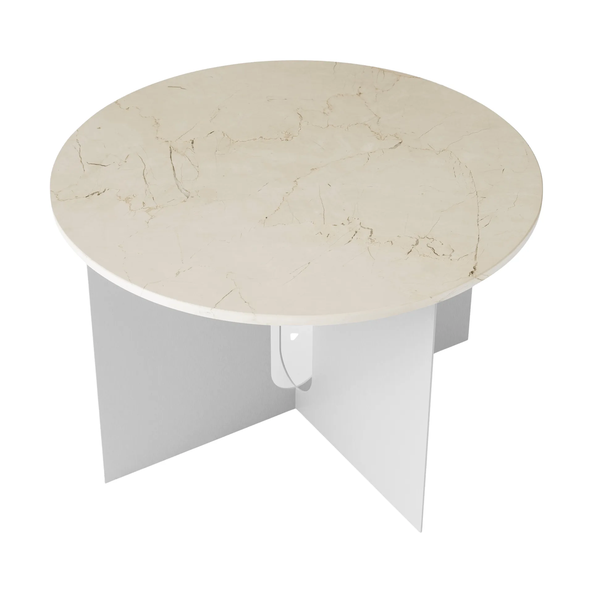 Androgyne Sideboard, Crystal Rose Marmor-gebürsteter Stahl, Ø65 cm Audo Copenhagen