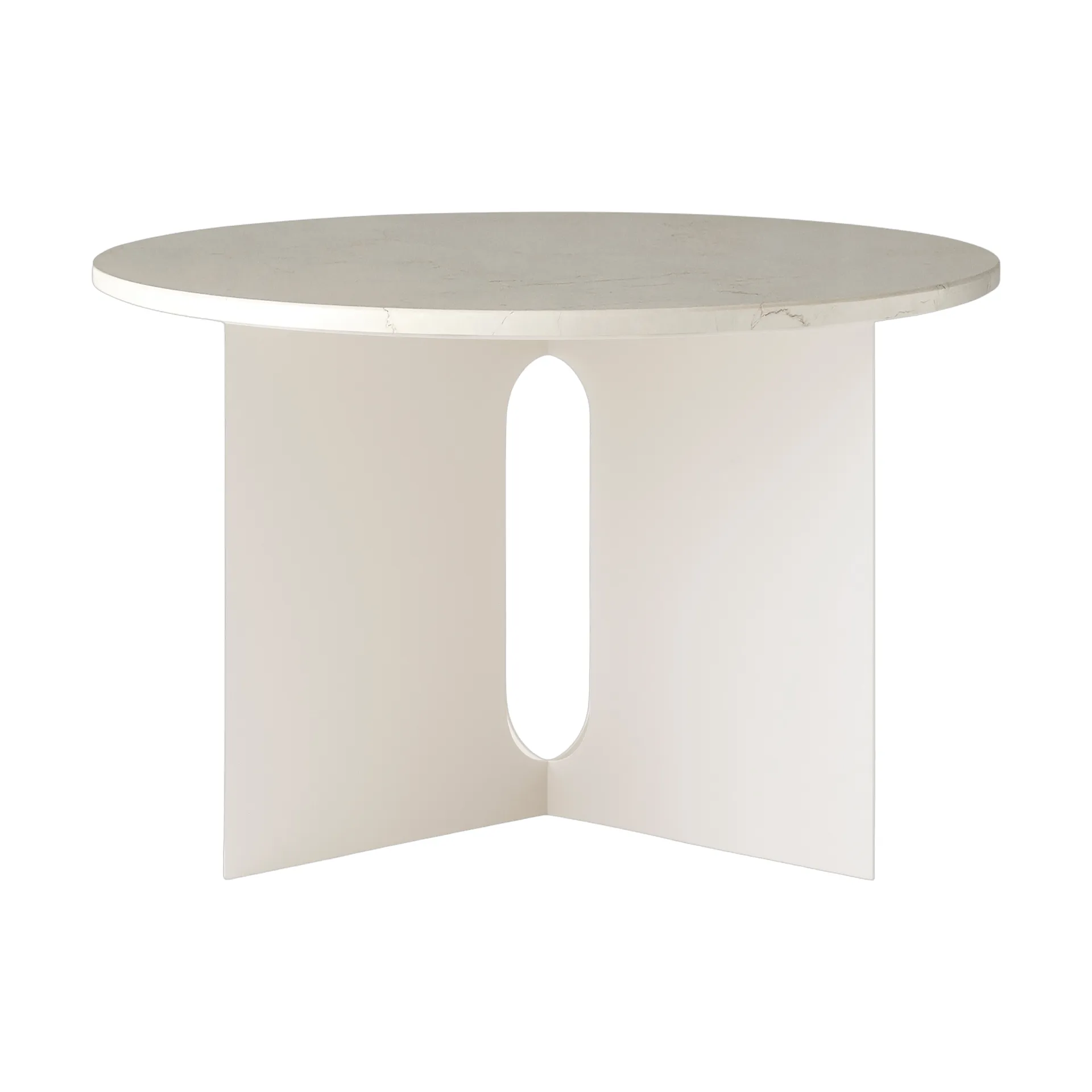 Androgyne Sideboard, Crystal Rose Marmor-Ivory Stahl, Ø65 cm Audo Copenhagen