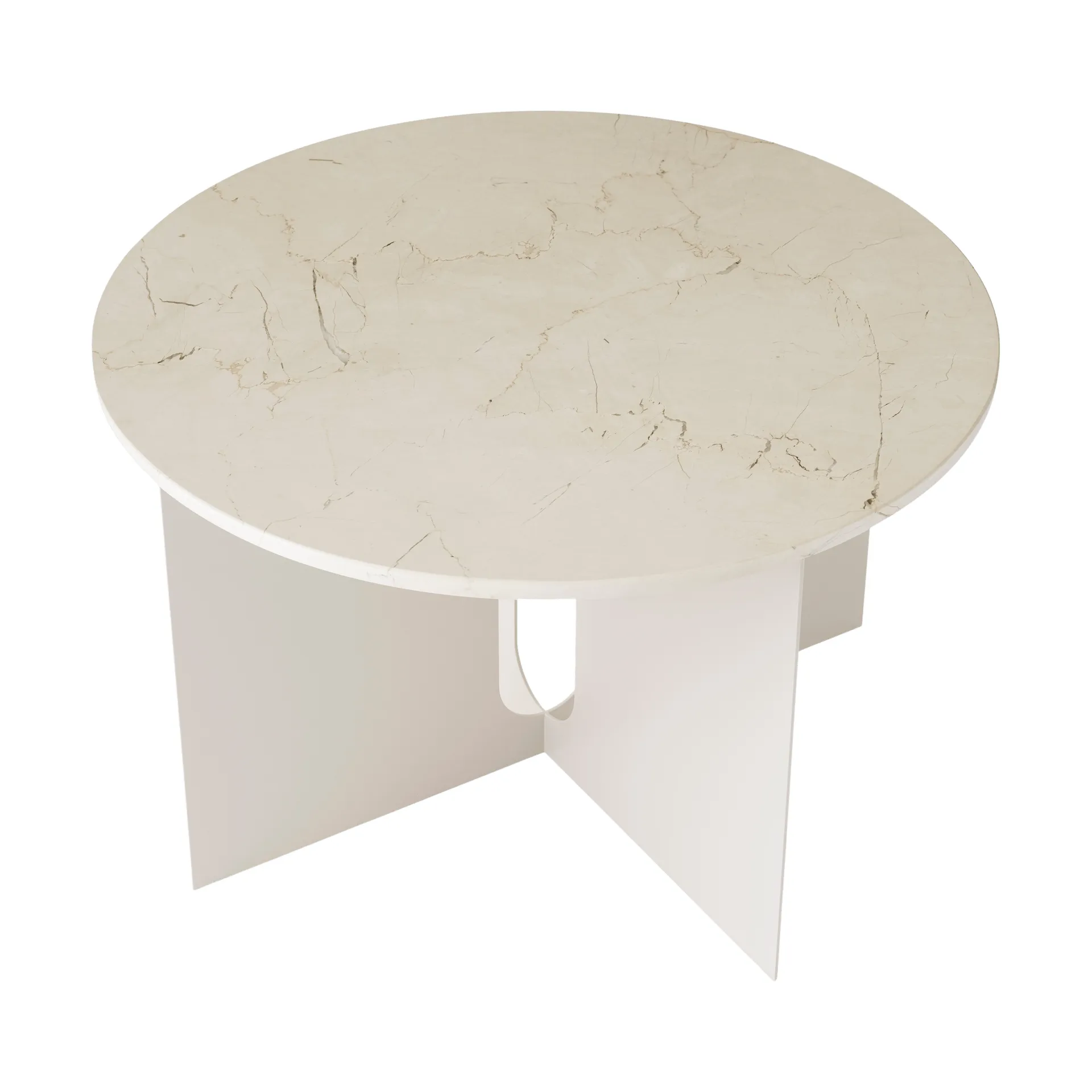 Androgyne Sideboard, Crystal Rose Marmor-Ivory Stahl, Ø65 cm Audo Copenhagen