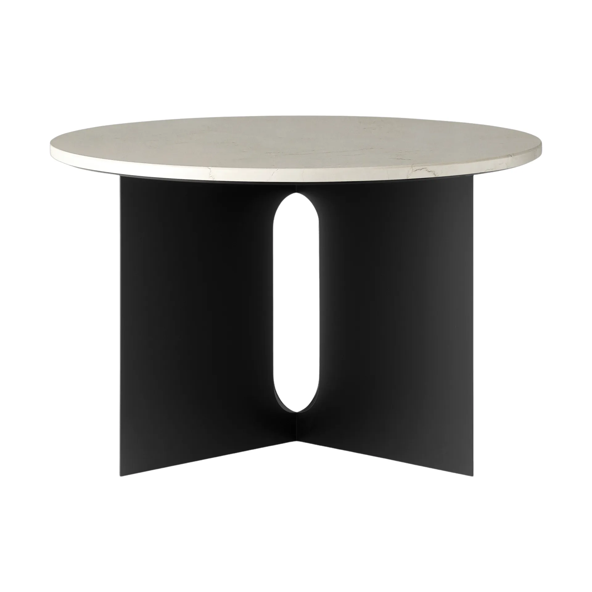 Androgyne Sideboard, Crystal Rose Marmor-Schwarz Stahl, Ø65 cm Audo Copenhagen