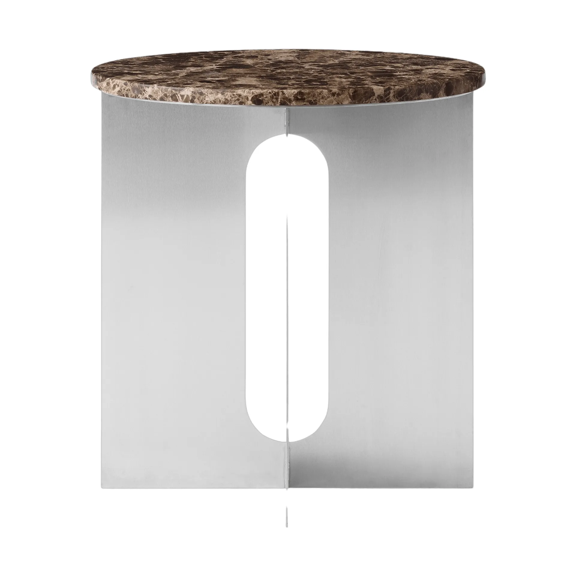 Androgyne Sideboard, Emperador Marmor-gebürsteter Stahl, Ø42 cm Audo Copenhagen