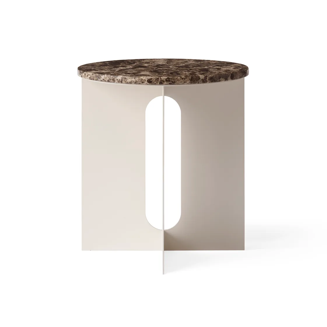 Androgyne Sideboard, Emperador-Marmor-Ivory Stahl, Ø42 cm Audo Copenhagen