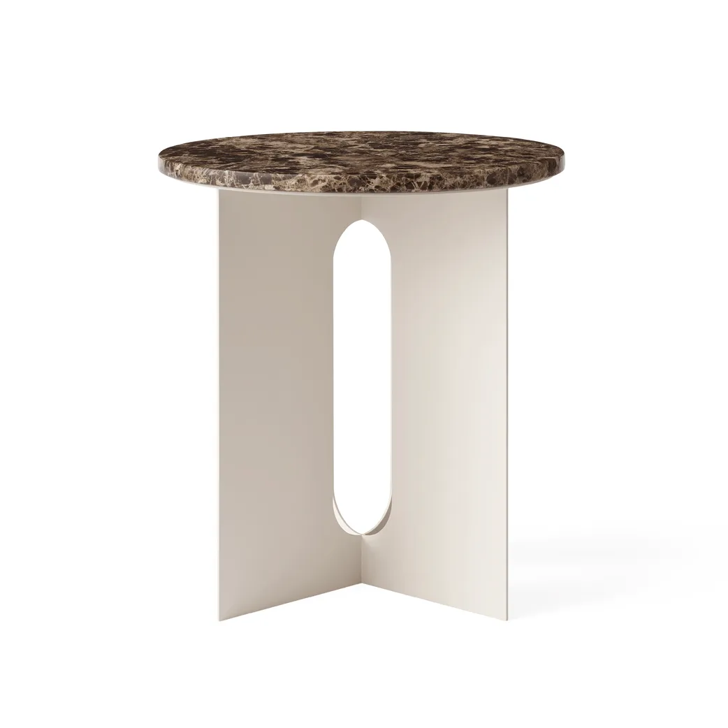Androgyne Sideboard, Emperador-Marmor-Ivory Stahl, Ø42 cm Audo Copenhagen