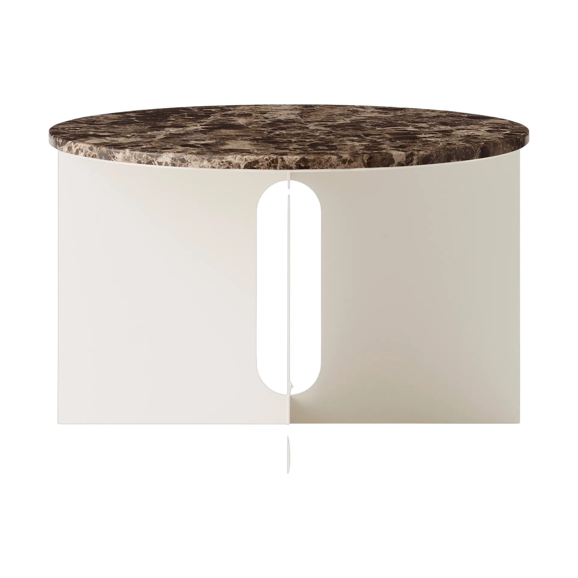 Androgyne Sideboard, Emperador-Marmor-Ivory Stahl, Ø65 cm Audo Copenhagen