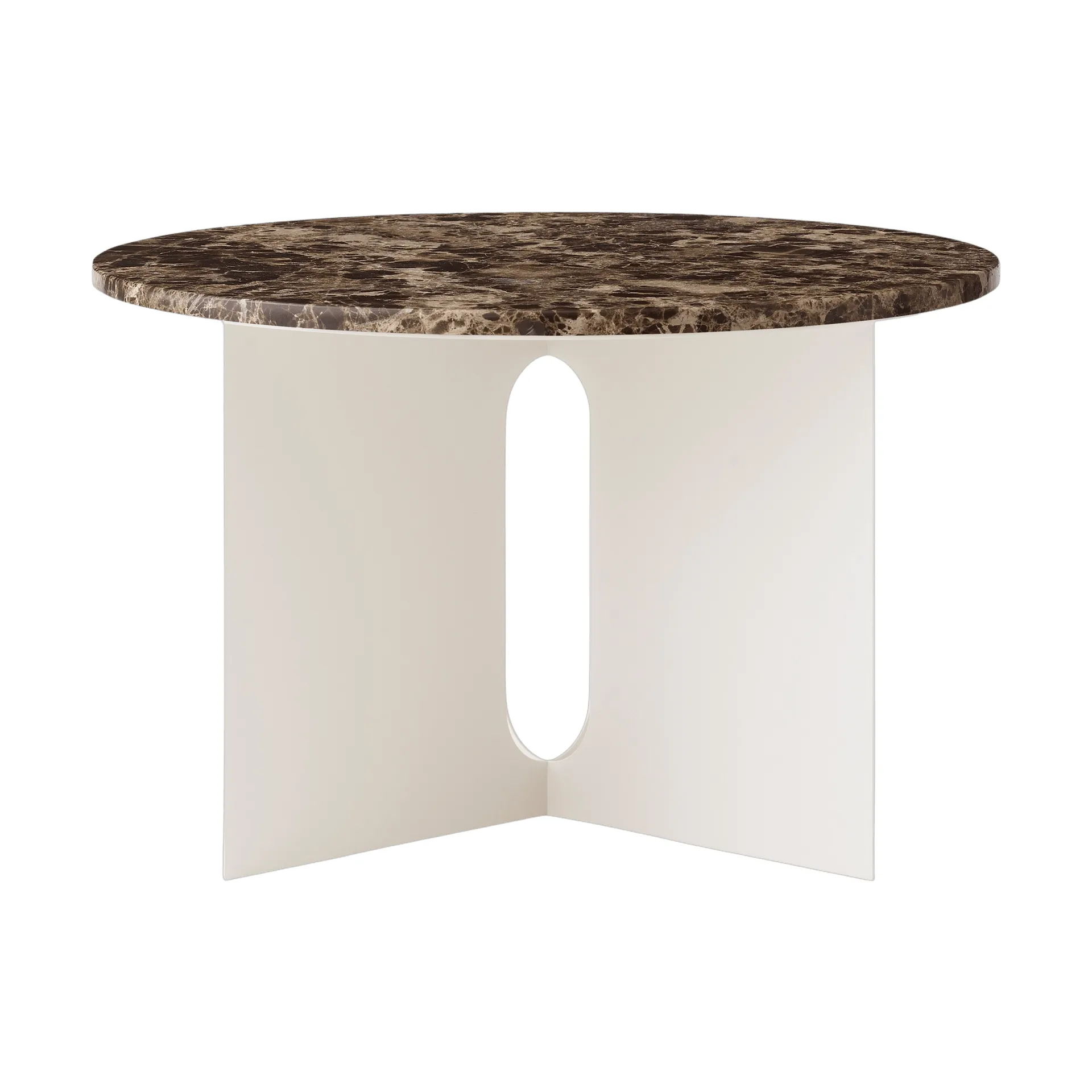 Androgyne Sideboard, Emperador-Marmor-Ivory Stahl, Ø65 cm Audo Copenhagen