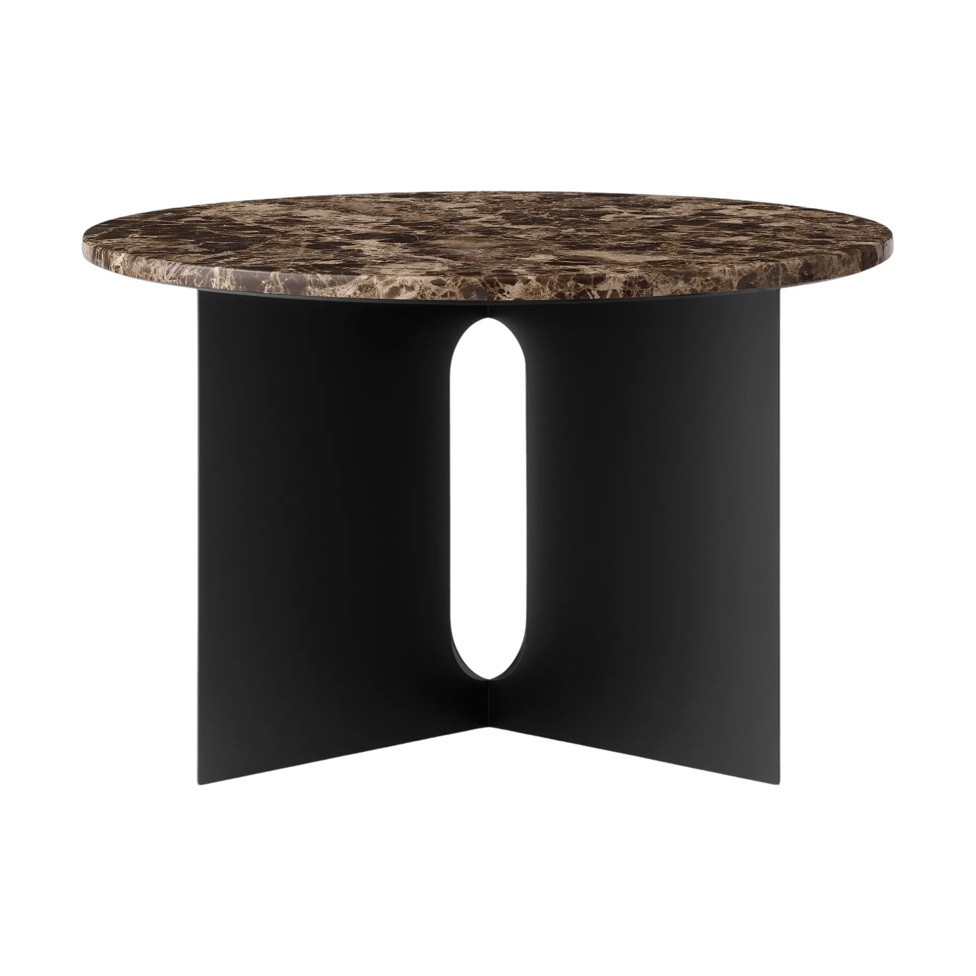 Androgyne Sideboard, Emperador-Marmor-Schwarzstahl, Ø65 cm Audo Copenhagen