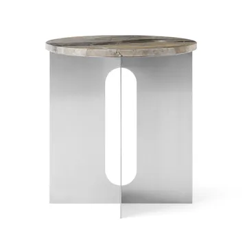 Androgyne Sideboard - Grey Galaxy Marmor-gebürsteter Stahl, Ø42 cm - Audo Copenhagen