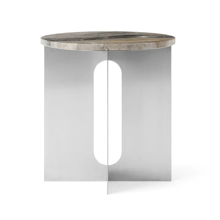 Androgyne Sideboard - Grey Galaxy Marmor-gebürsteter Stahl, Ø42 cm - Audo Copenhagen