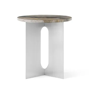 Androgyne Sideboard - Grey Galaxy Marmor-gebürsteter Stahl, Ø42 cm - Audo Copenhagen