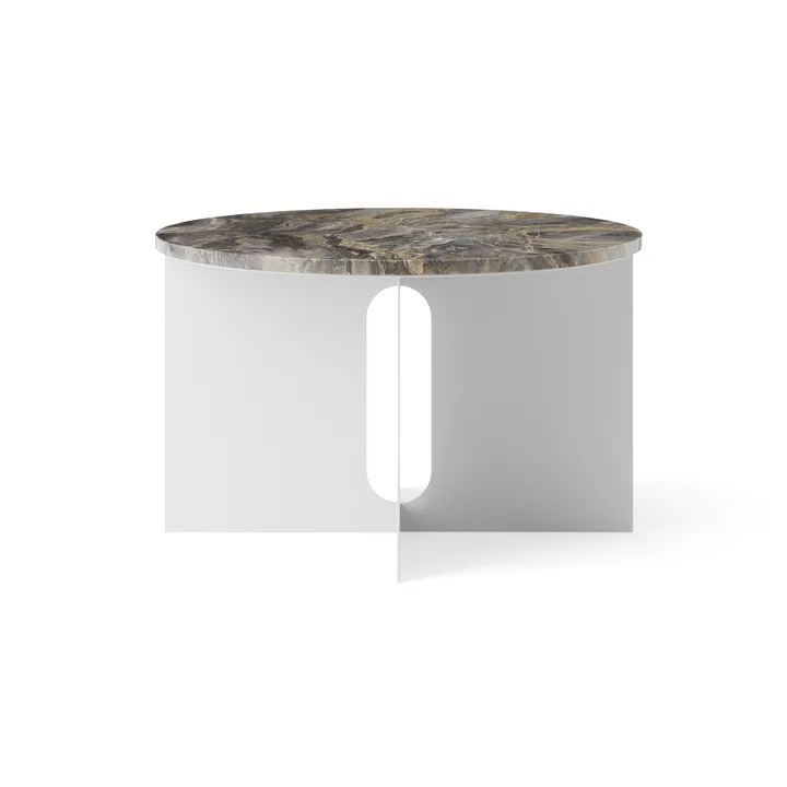 Androgyne Sideboard - Grey Galaxy Marmor-gebürsteter Stahl, Ø65 cm - Audo Copenhagen