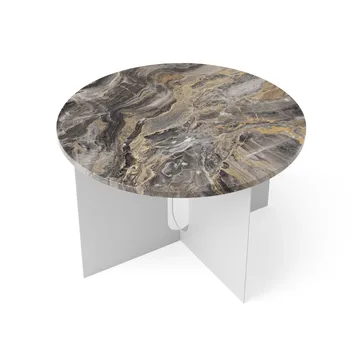 Androgyne Sideboard - Grey Galaxy Marmor-gebürsteter Stahl, Ø65 cm - Audo Copenhagen