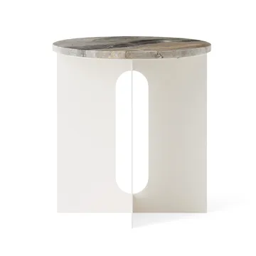 Androgyne Sideboard - Grey Galaxy Marmor-Ivory Stahl, Ø42 cm - Audo Copenhagen