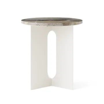 Androgyne Sideboard - Grey Galaxy Marmor-Ivory Stahl, Ø42 cm - Audo Copenhagen