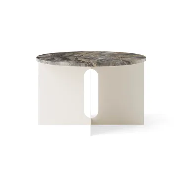 Androgyne Sideboard - Grey Galaxy Marmor-Ivory Stahl, Ø65 cm - Audo Copenhagen