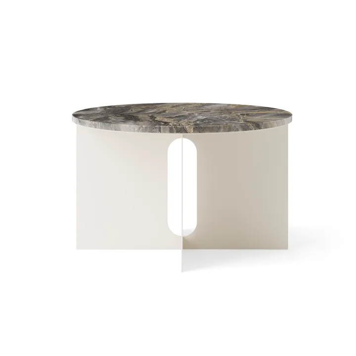 Androgyne Sideboard - Grey Galaxy Marmor-Ivory Stahl, Ø65 cm - Audo Copenhagen
