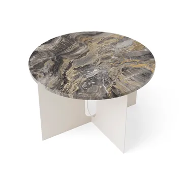 Androgyne Sideboard - Grey Galaxy Marmor-Ivory Stahl, Ø65 cm - Audo Copenhagen