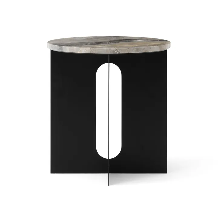 Androgyne Sideboard - Grey Galaxy Marmor-Schwarz Stahl, Ø42 cm - Audo Copenhagen