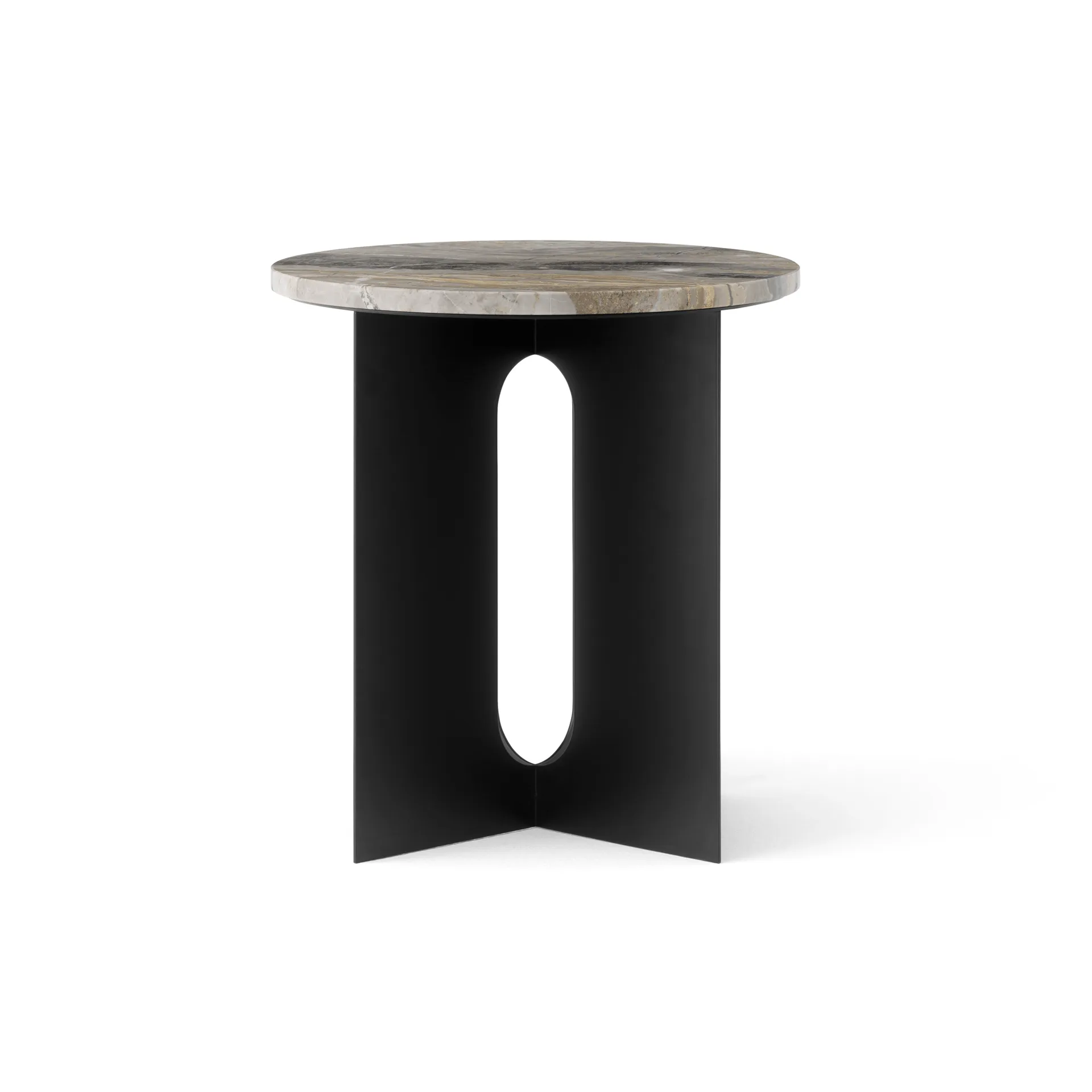 Androgyne Sideboard, Grey Galaxy Marmor-Schwarz Stahl, Ø42 cm Audo Copenhagen