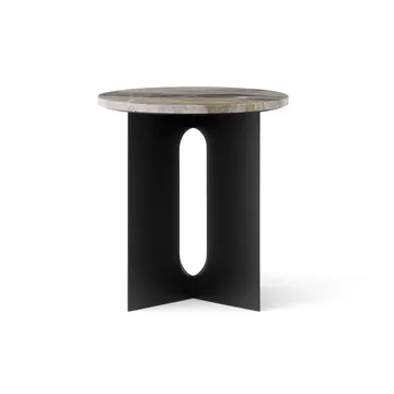 Androgyne Sideboard - Grey Galaxy Marmor-Schwarz Stahl, Ø42 cm - Audo Copenhagen