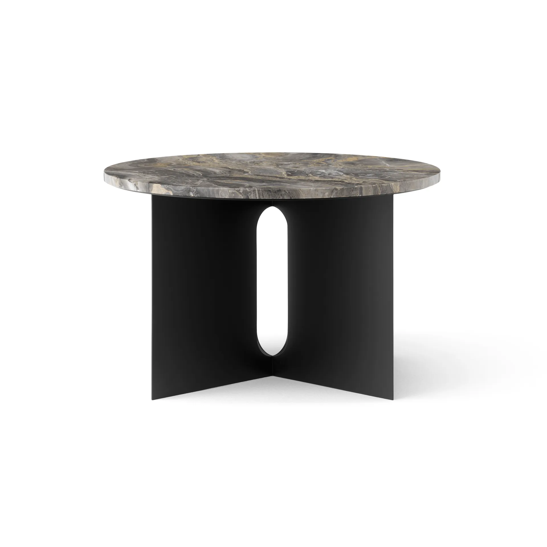 Androgyne Sideboard, Grey Galaxy Marmor-Schwarz Stahl, Ø65 cm Audo Copenhagen
