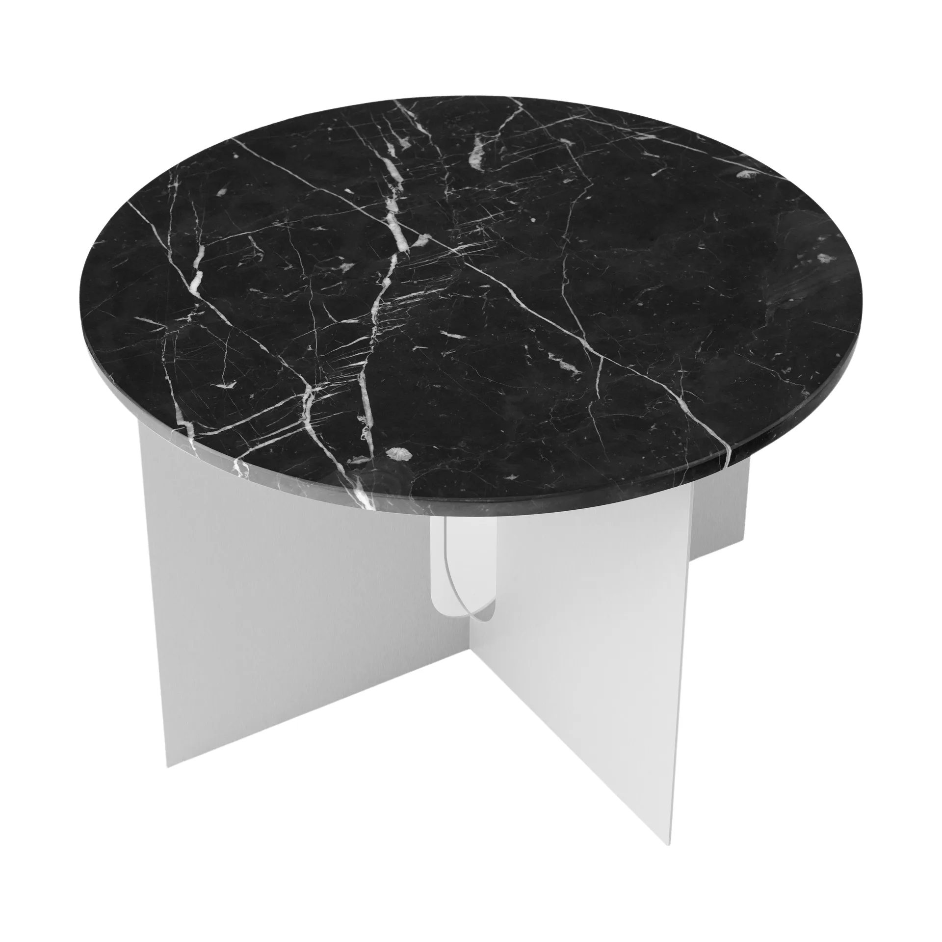 Androgyne Sideboard, Nero Maquina Marmor-gebürsteter Stahl, Ø65 cm Audo Copenhagen