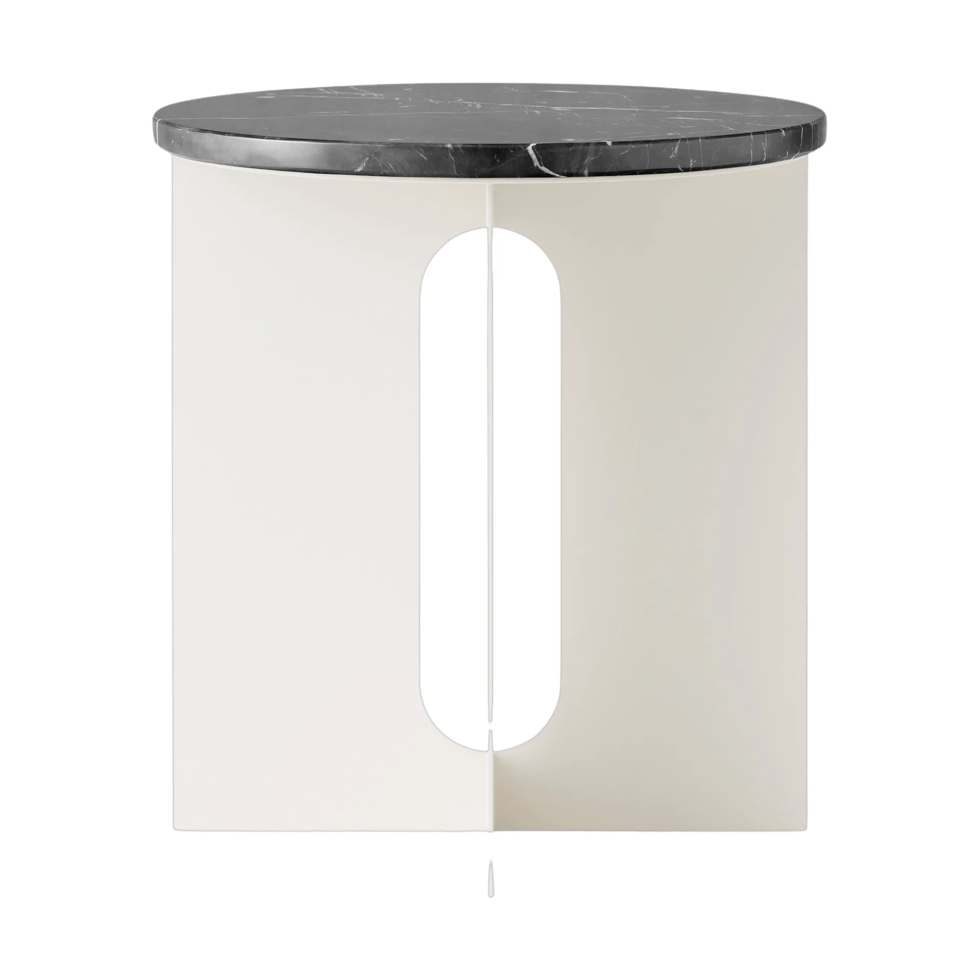 Androgyne Sideboard, Nero Marquina Marmor-Ivory Stahl, Ø42 cm Audo Copenhagen