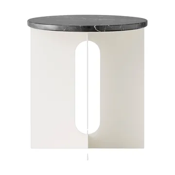Androgyne Sideboard - Nero Marquina Marmor-Ivory Stahl, Ø42 cm - Audo Copenhagen