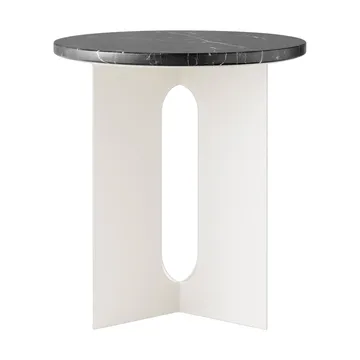 Androgyne Sideboard - Nero Marquina Marmor-Ivory Stahl, Ø42 cm - Audo Copenhagen