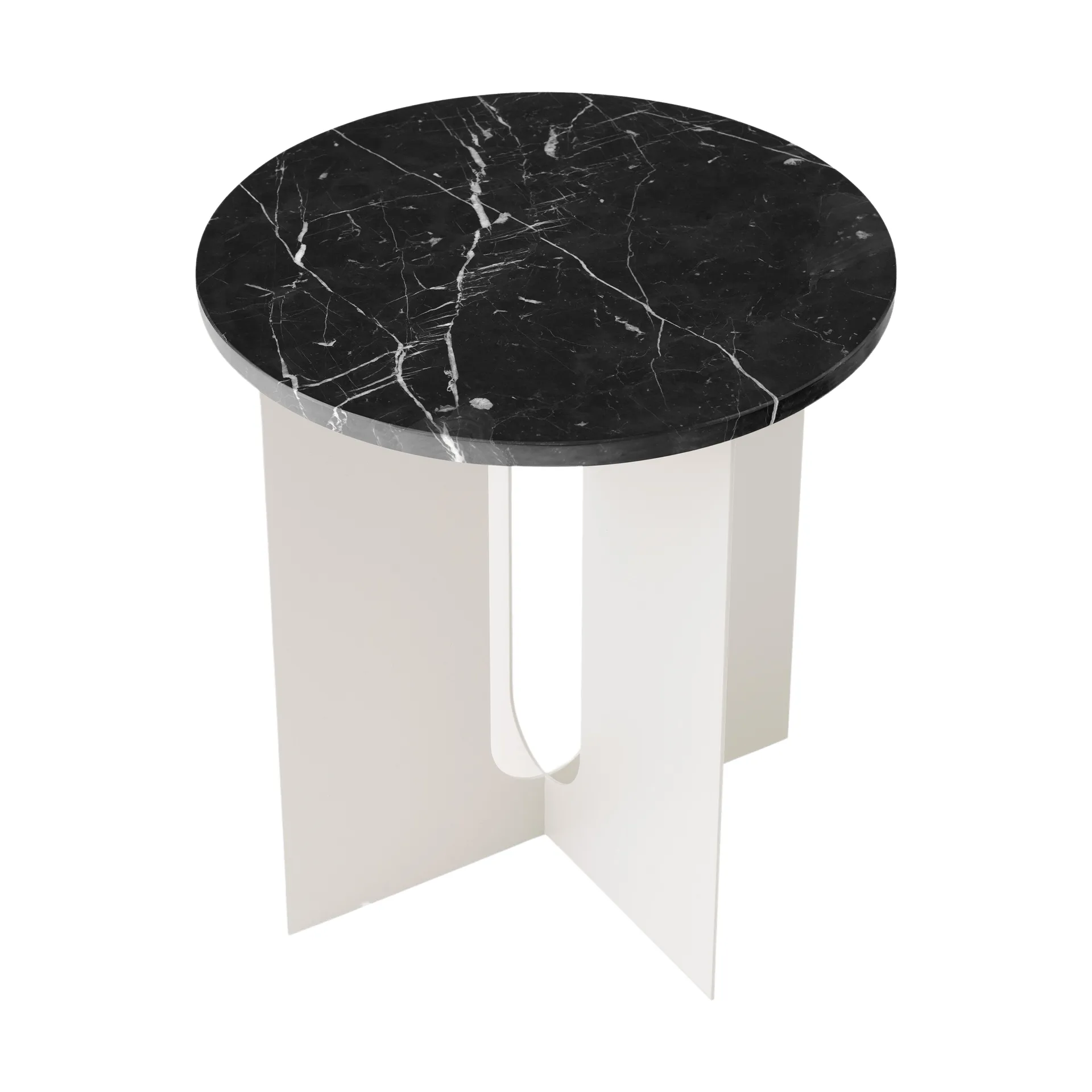 Androgyne Sideboard, Nero Marquina Marmor-Ivory Stahl, Ø42 cm Audo Copenhagen