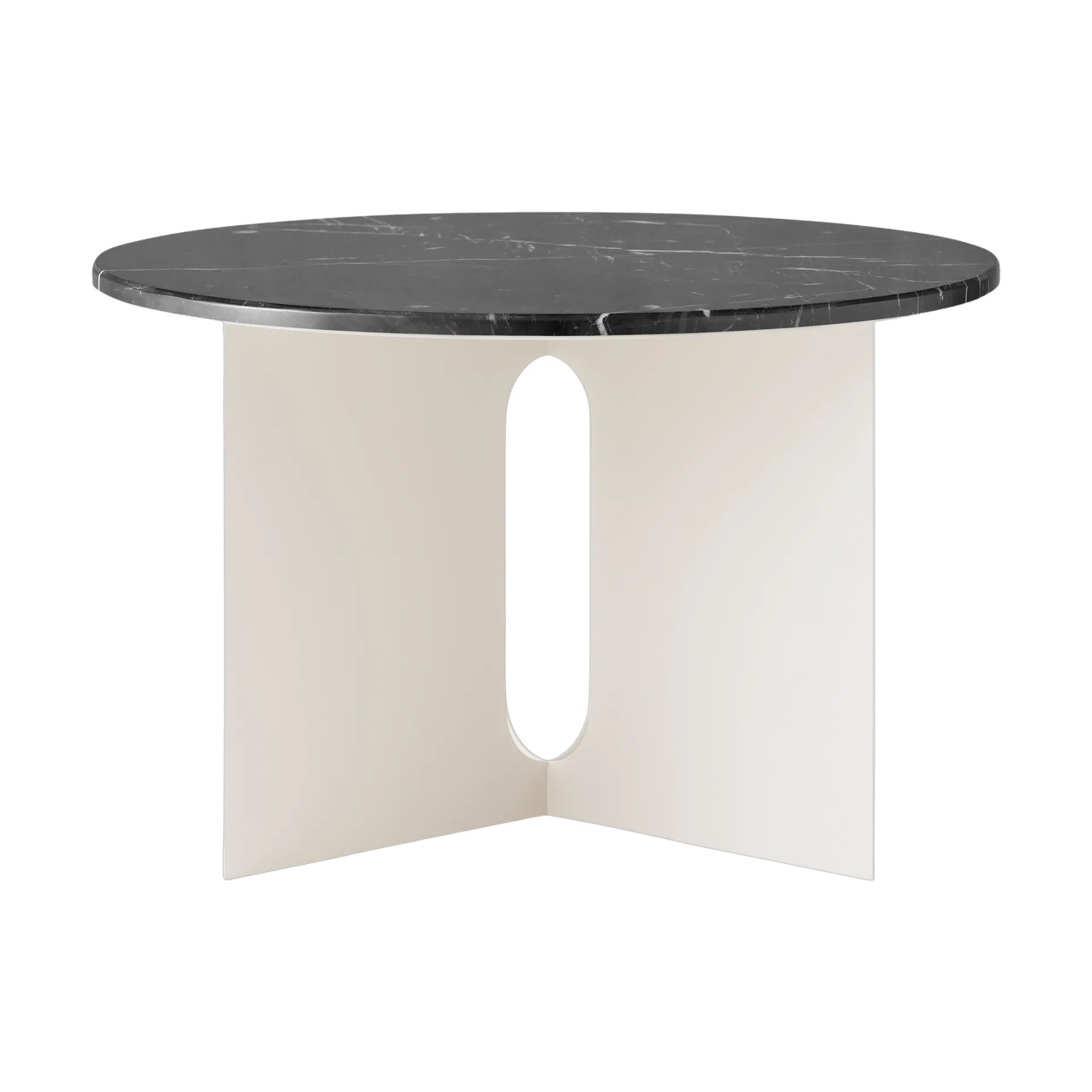 Androgyne Sideboard, Nero Marquina Marmor-Ivory Stahl, Ø65 cm Audo Copenhagen