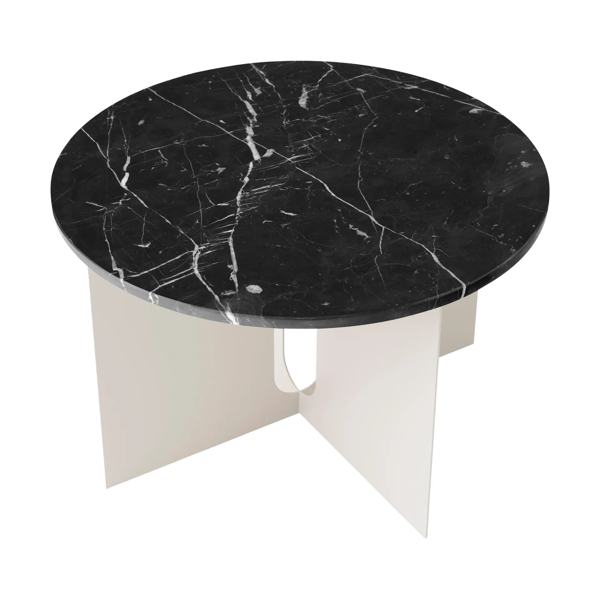 Androgyne Sideboard, Nero Marquina Marmor-Ivory Stahl, Ø65 cm Audo Copenhagen