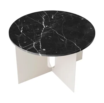 Androgyne Sideboard - Nero Marquina Marmor-Ivory Stahl, Ø65 cm - Audo Copenhagen