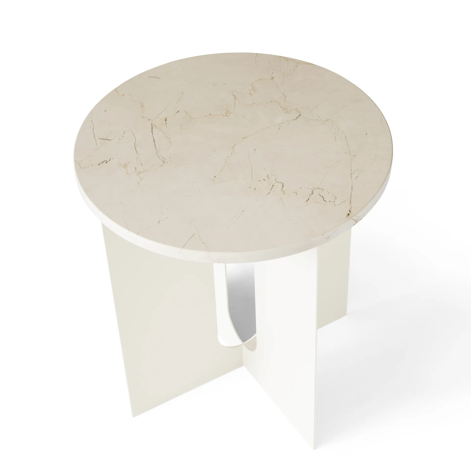 Androgyne Tischplatte für Beistelltisch, Crystal Rose marble, Ø42 cm Audo Copenhagen