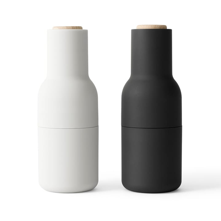 Bottle Grinder Gewürzmühle 2er Pack - Ash-carbon (Buchen Deckel) - Audo Copenhagen