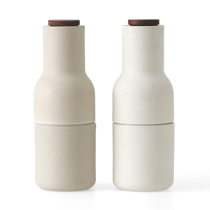 Bottle Grinder Gewürzmühle Keramik 2er Pack - Sand ( Walnussholzdeckel) - Audo Copenhagen