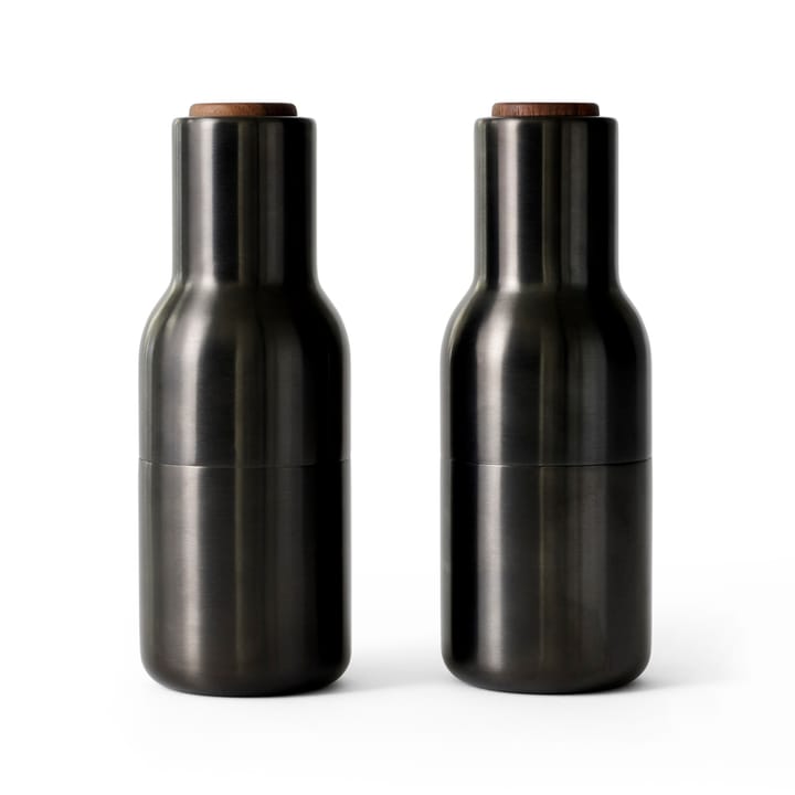 Bottle Grinder Gewürzm�ühle metall 2er Pack - Bronzierter Messing (Walnuss Deckel) - Audo Copenhagen