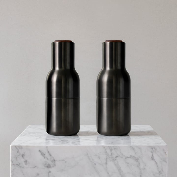 Bottle Grinder Gewürzmühle metall 2er Pack - Bronzierter Messing (Walnuss Deckel) - Audo Copenhagen