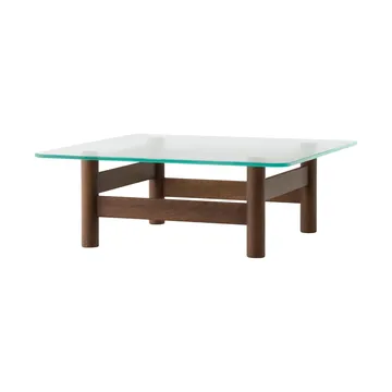 Brasilia Couchtisch 100x100 cm - Dark stained oak-clear glass - Audo Copenhagen
