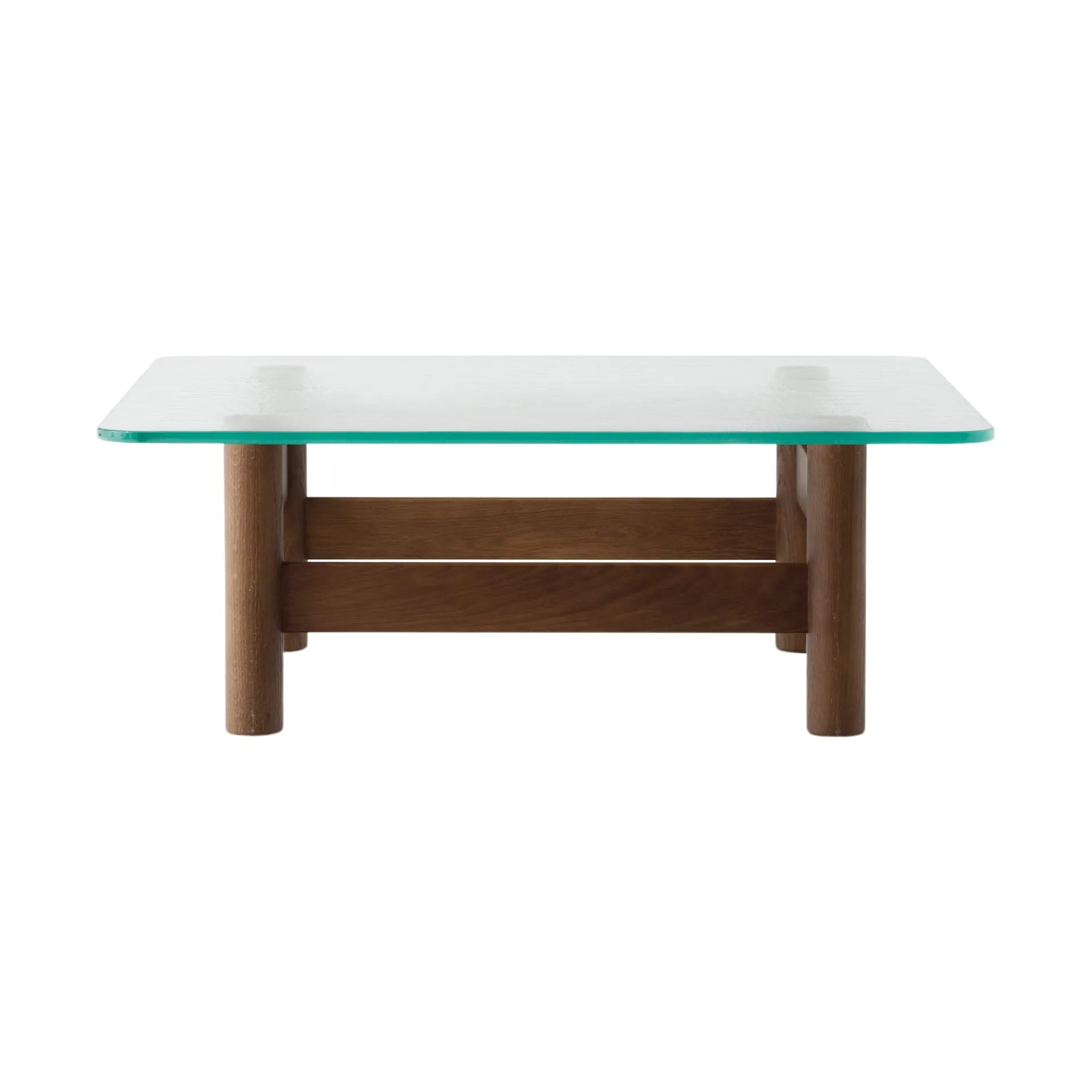 Brasilia Couchtisch 100x100 cm, Dark stained oak-clear glass Audo Copenhagen