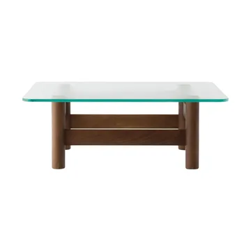 Brasilia Couchtisch 100x100 cm - Dark stained oak-clear glass - Audo Copenhagen