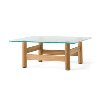 Brasilia Couchtisch 100x100 cm - Natural oak-clear glass - Audo Copenhagen